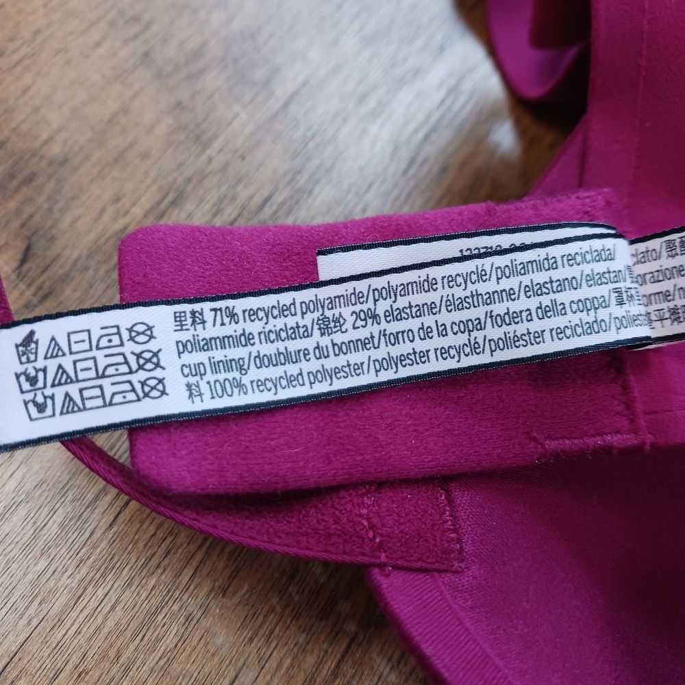 VICTORIA'S SECRET 32DDD Lightly Lined Demi Fuchsia Pink Gold V Soft Glam Accents - Picture 11 of 13